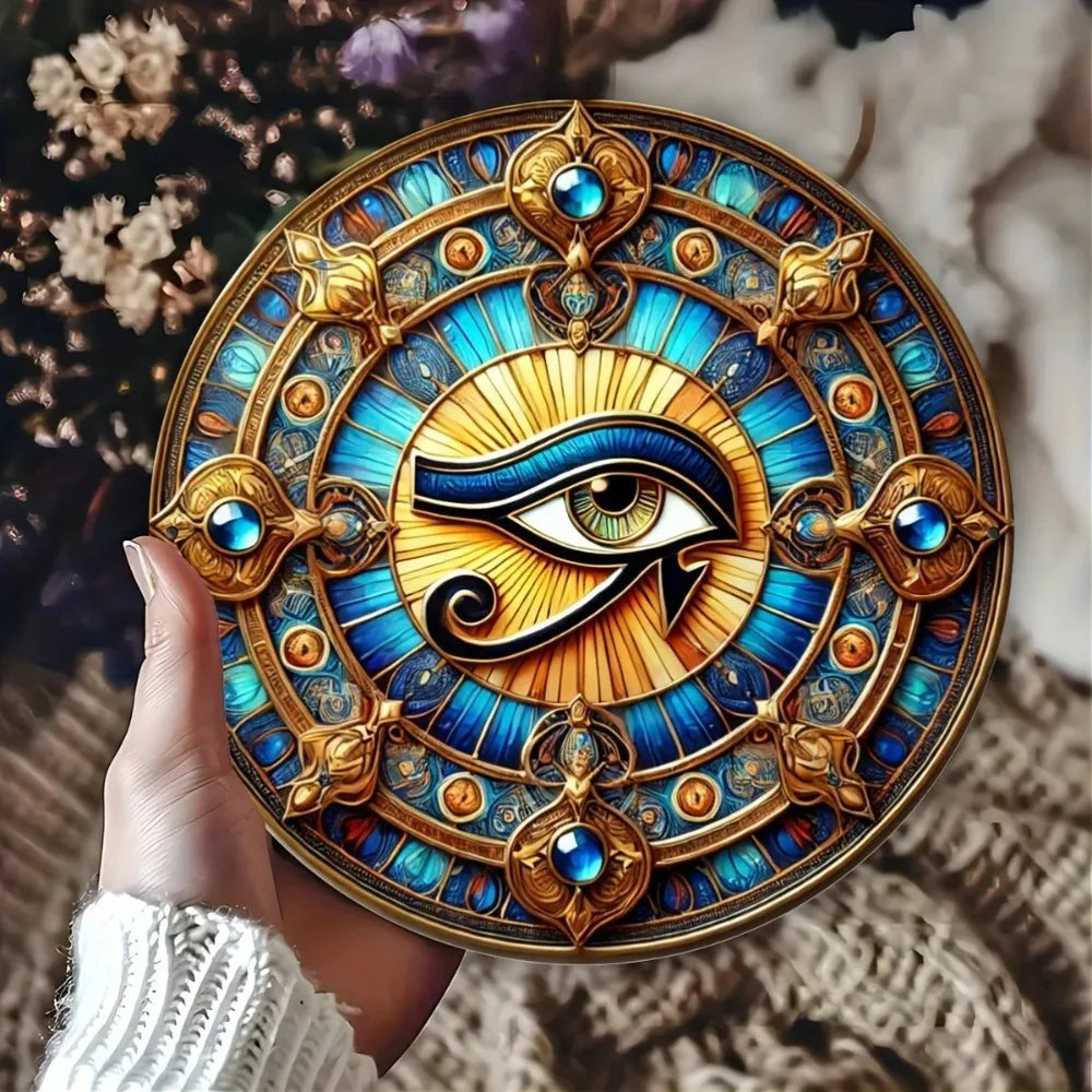 HELLOYOUNG Eye Of Horus Round Iron Wall Decor For Home