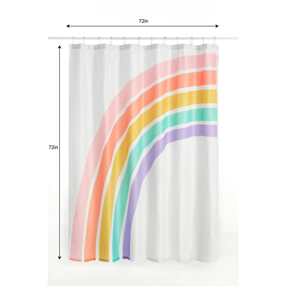 DUTRIEUX Kids Rainbow Shower Curtain Set Waterproof