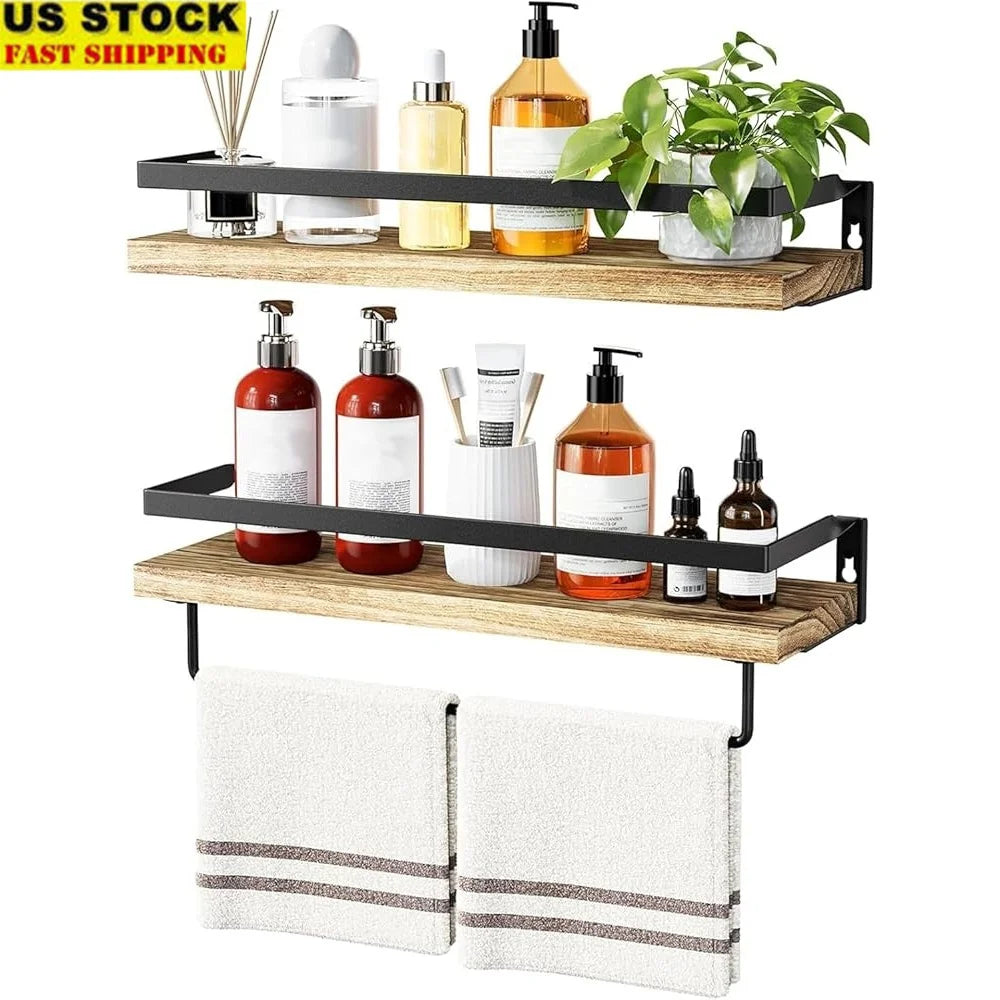 Hign Concerned Wall Mounted Wood Floating Shelves Set