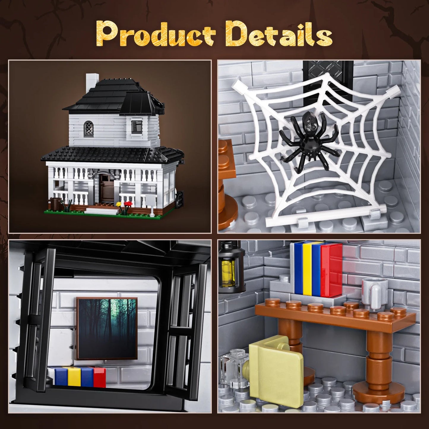 BuildMoc Haunted House LED Brick Model For Halloween Gifts