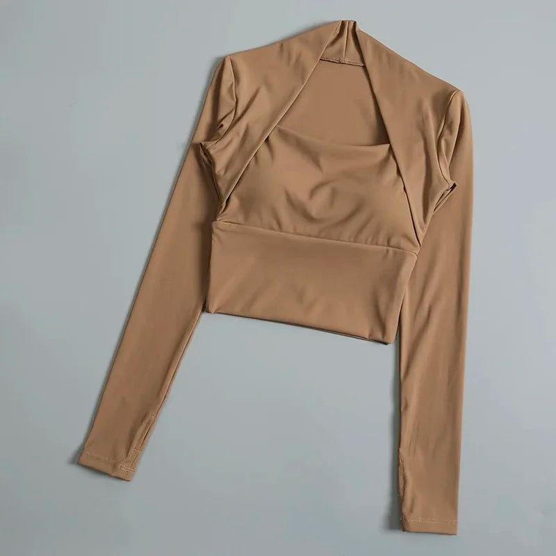 CN Fitness Chest Cushion Long Sleeve Top For Women Yoga
