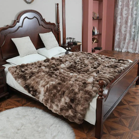 Craft of Weaving Lightweight Bubble Plush Blanket Travel