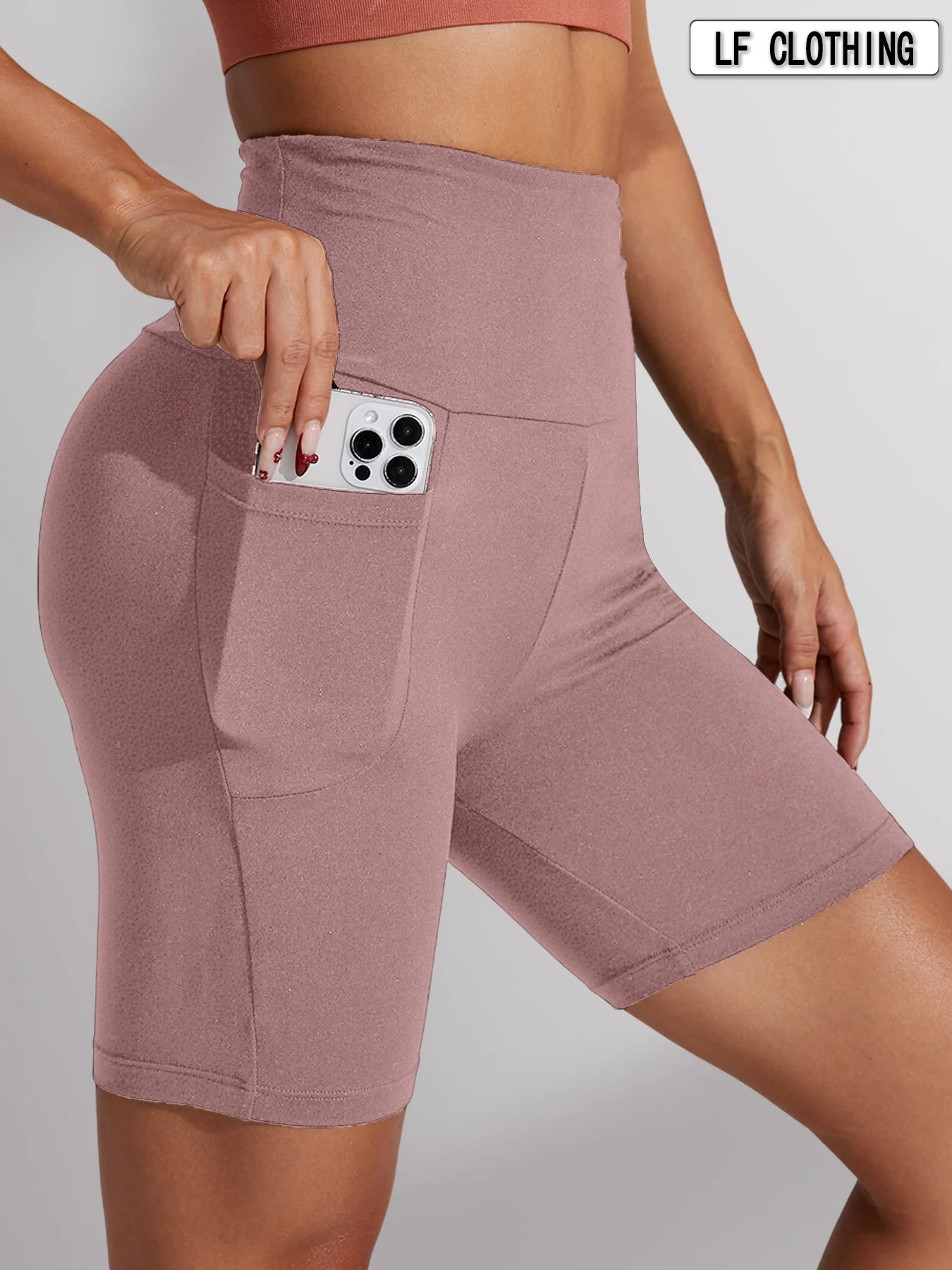 CN Biker Shorts Women High Waisted Athletic With Pockets