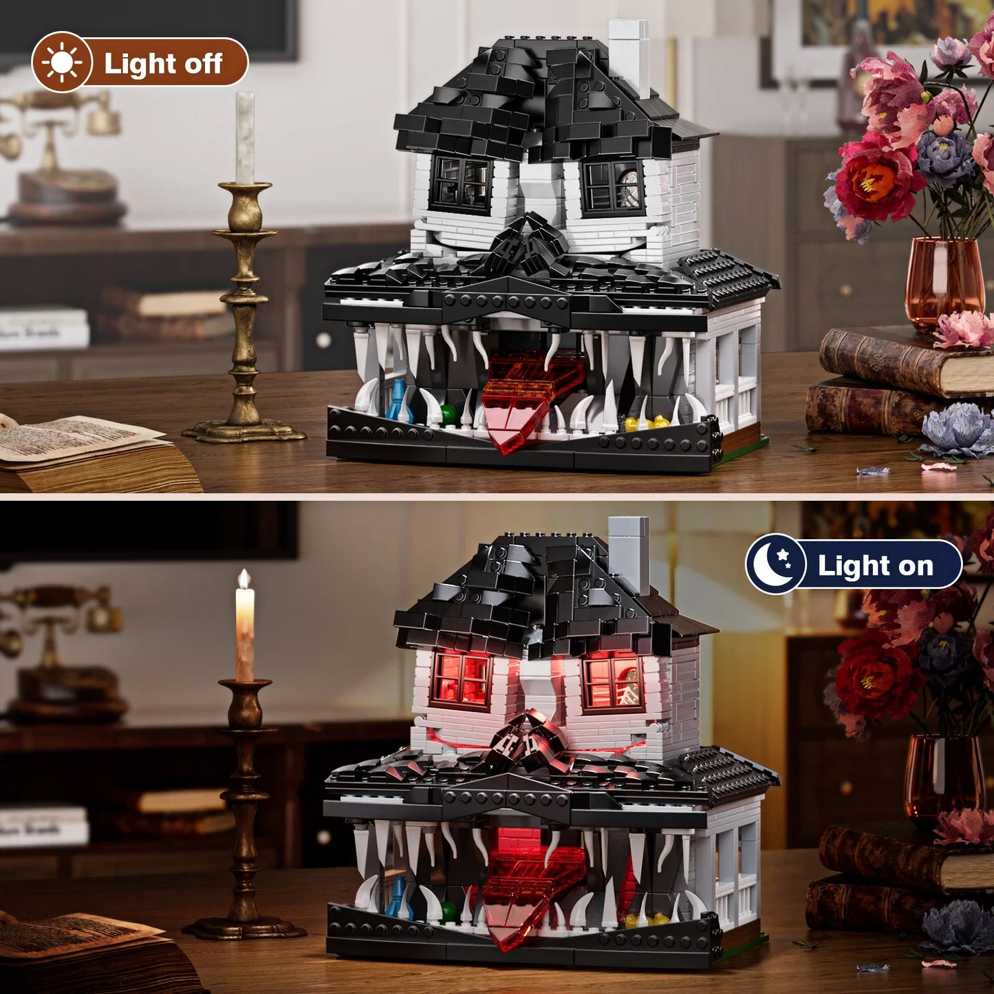 BuildMoc Haunted House Brick Set With LED Light Halloween