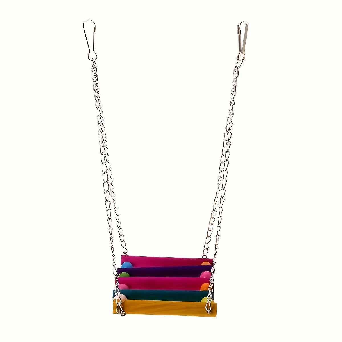 Xiangzi Colorful Wooden Bird Toy With Chain Parrot Cage