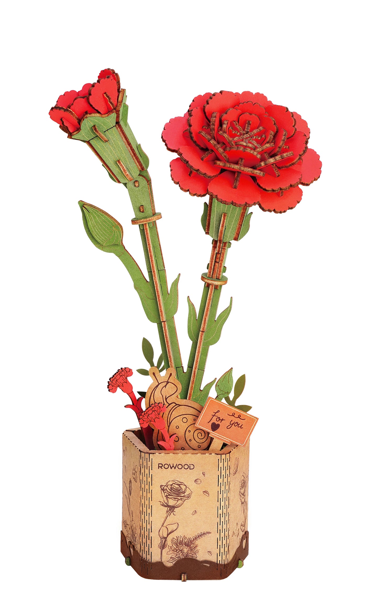 Robotime Wooden Flower Bouquet DIY Puzzle Gifts For Friends