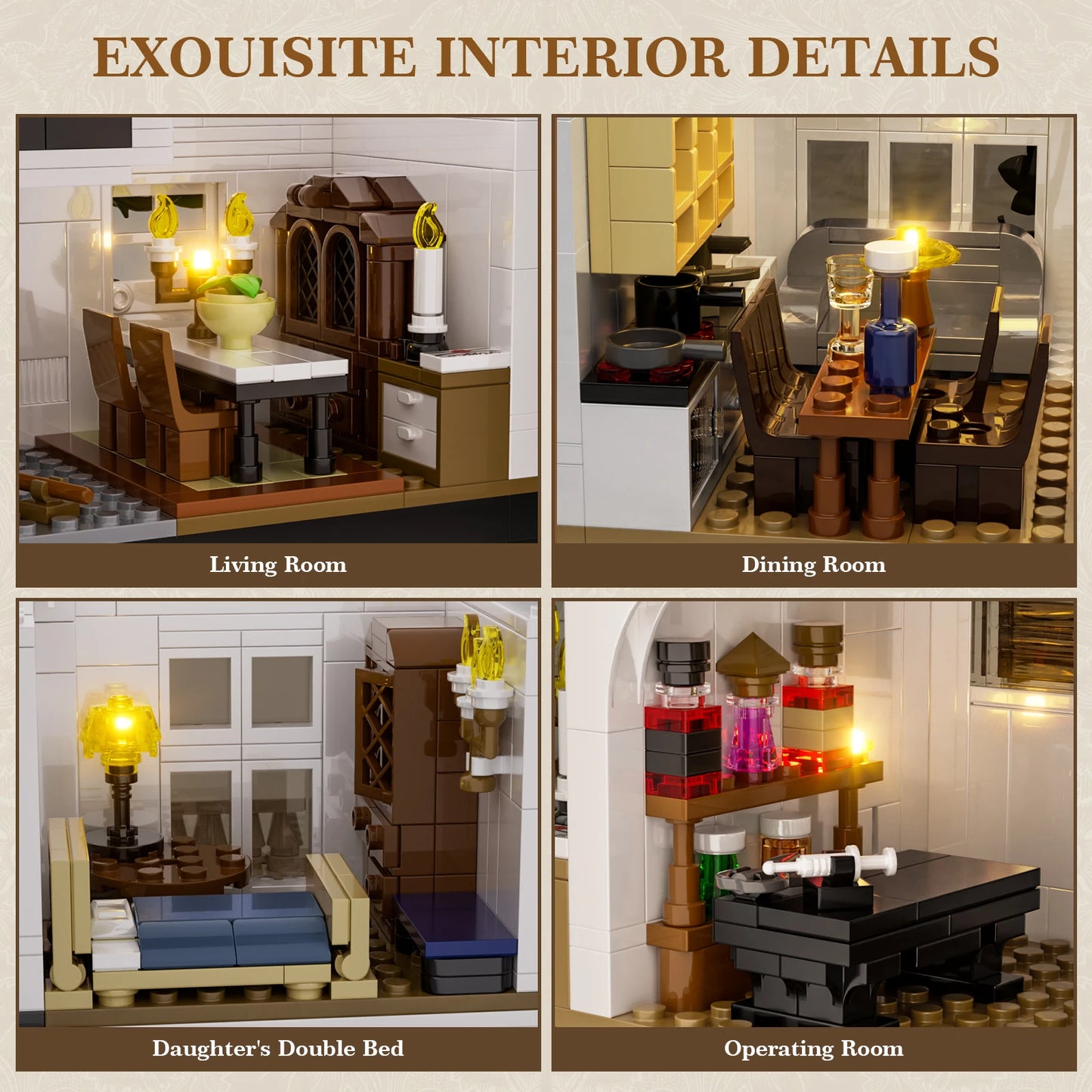 Owens TwoThousandPieces UltraPremiumInterlocking House Blocks Set Architectural Model Gift