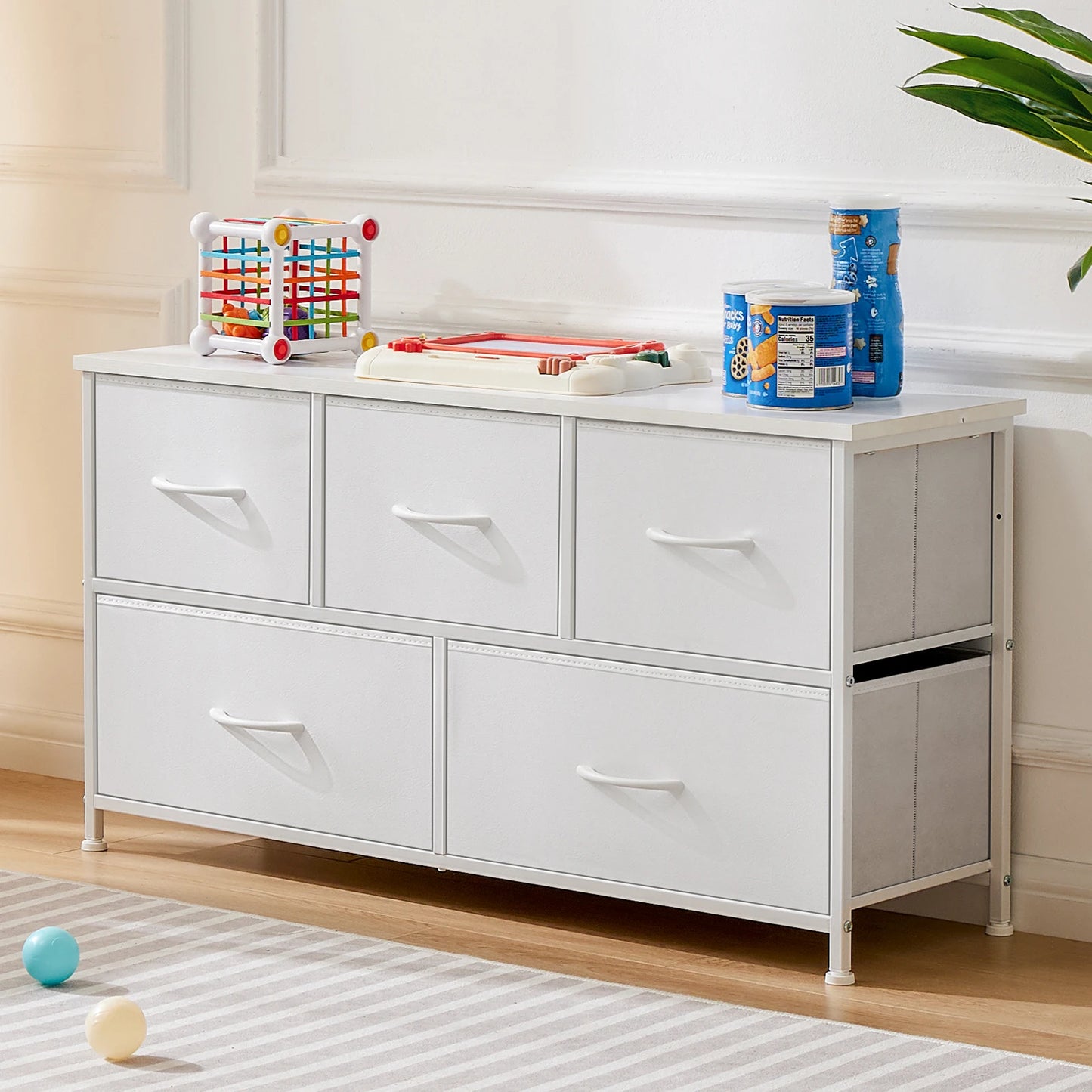 JHK Modern Wardrobe Cabinet With Fabric Drawers for Bedroom