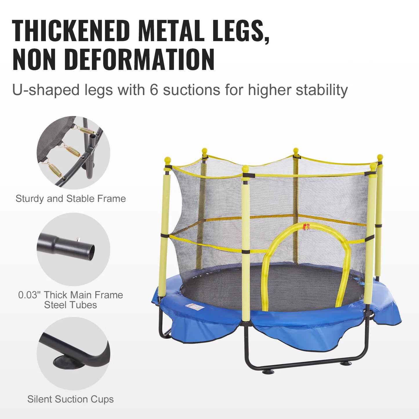 VEVOR 60 Inch Trampoline with Safety Enclosure and Hoop