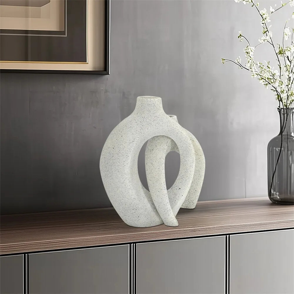 Hollow Snuggle Resin Flower Vase Decorative Home Decor
