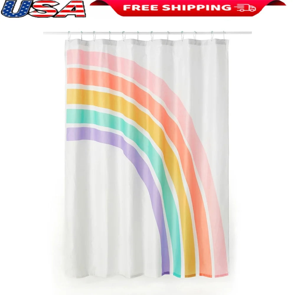 DUTRIEUX Kids Rainbow Shower Curtain Set Waterproof