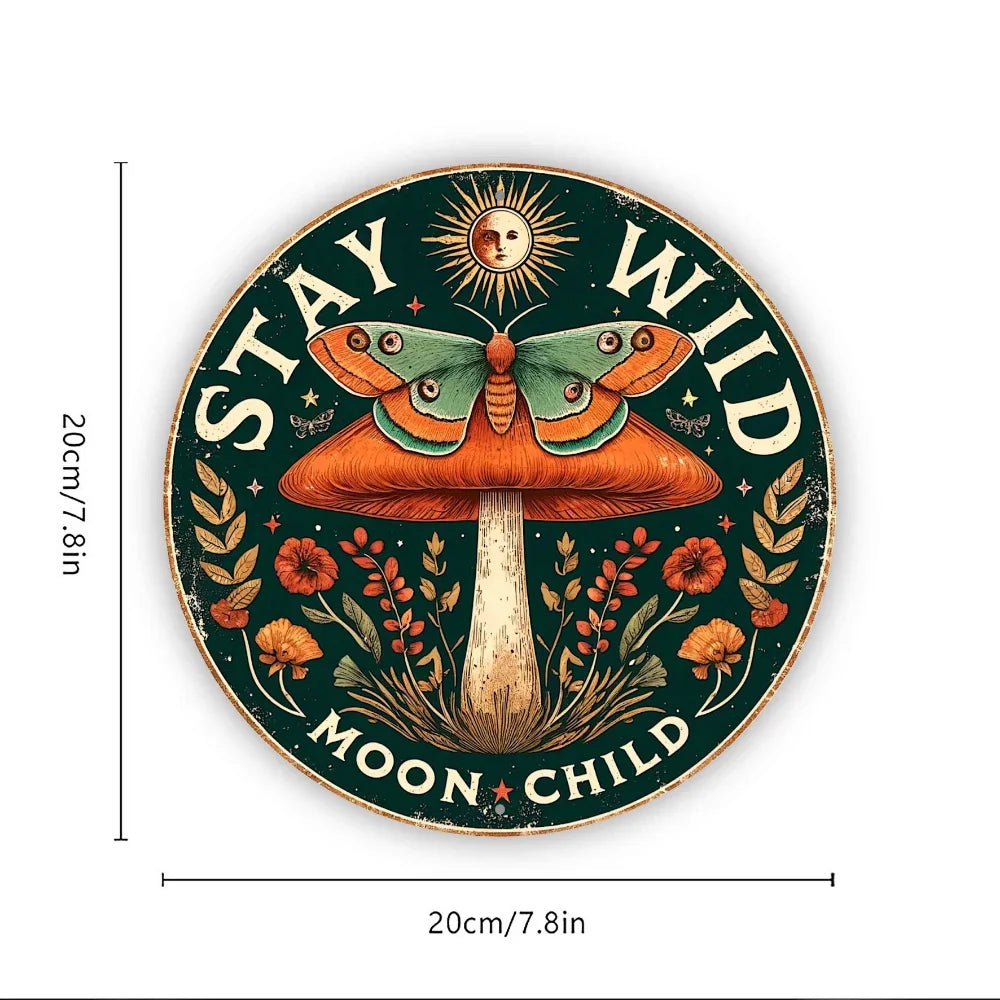 HelloYoungHign Concerned Moon Child Sign Metal Decor