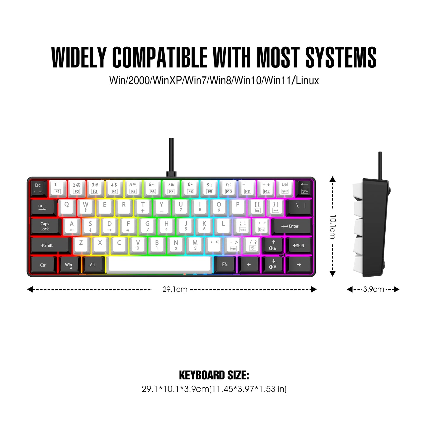 Kchibo Wired RGB Gaming Keyboard USB For PC Mac Waterproof