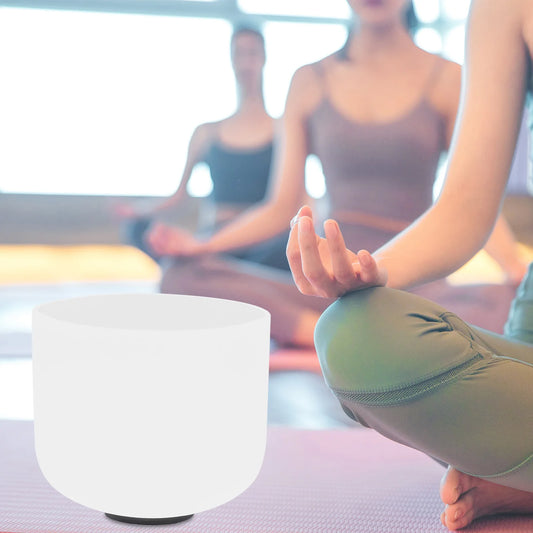 8 Inch Heart Chakra Frosted Quartz Crystal Singing Bowl