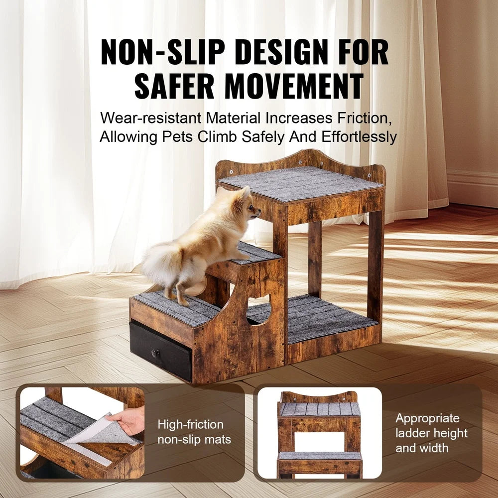 XMSJ Double-Deck Pet Bed with Detachable Steps