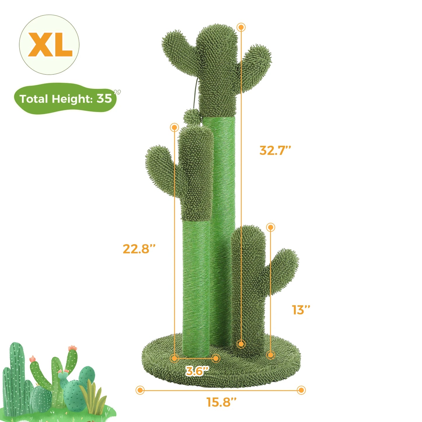 PEQULTICN Cactus Cat Tree With Large Condo And Hammock