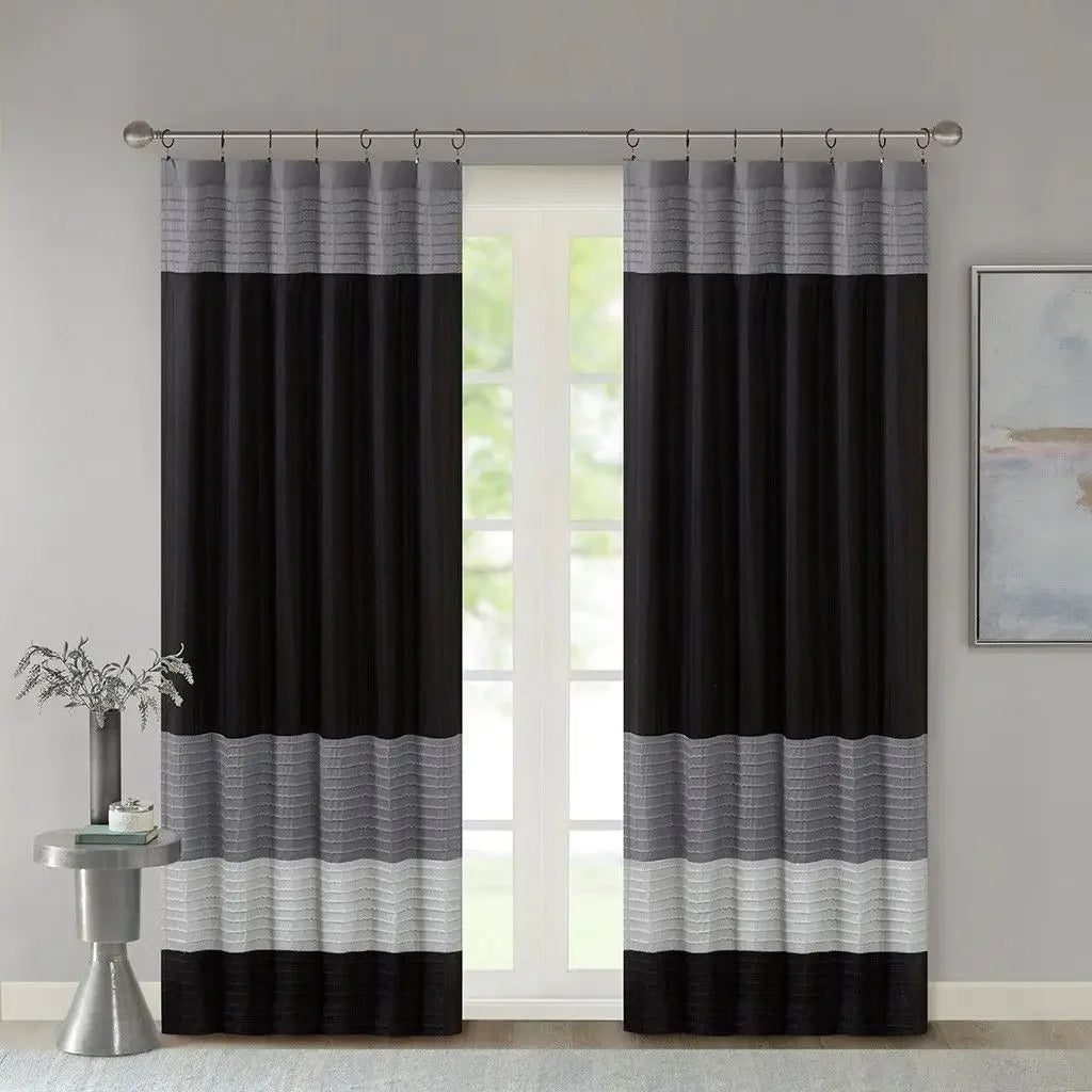 Madison Park Pintuck Linen Window Curtain Panel Set
