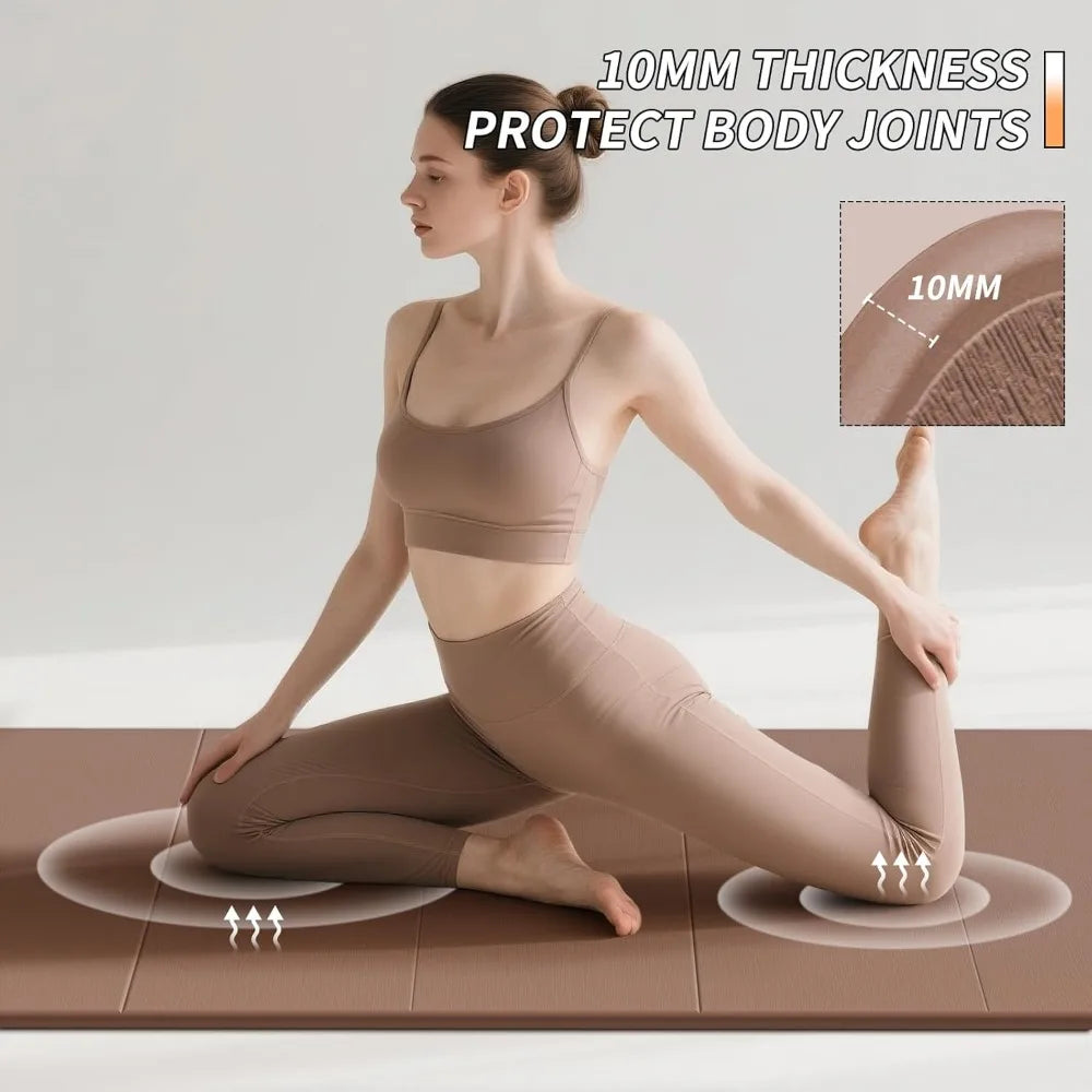 PAIDUT Non Slip Thick Foldable Yoga Mat TPE For Fitness