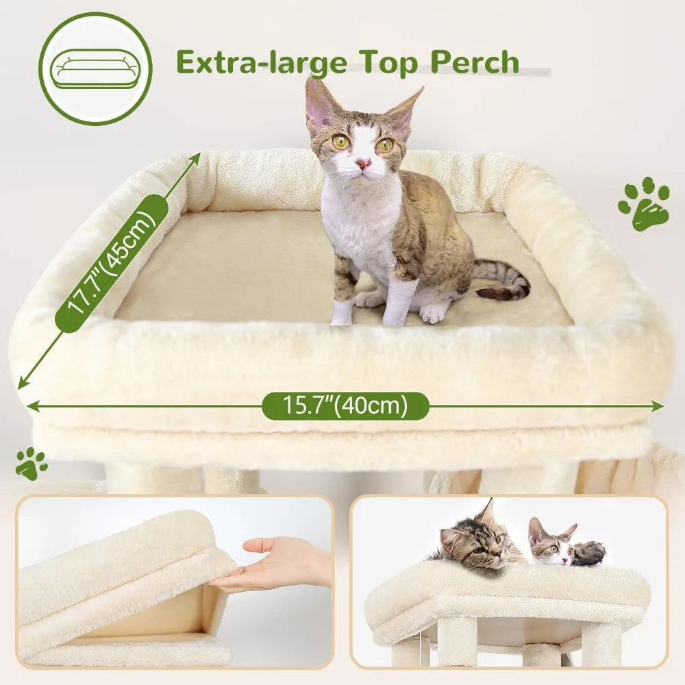 DAFIFY Sturdy Indoor Cat Tower With Scratching Posts