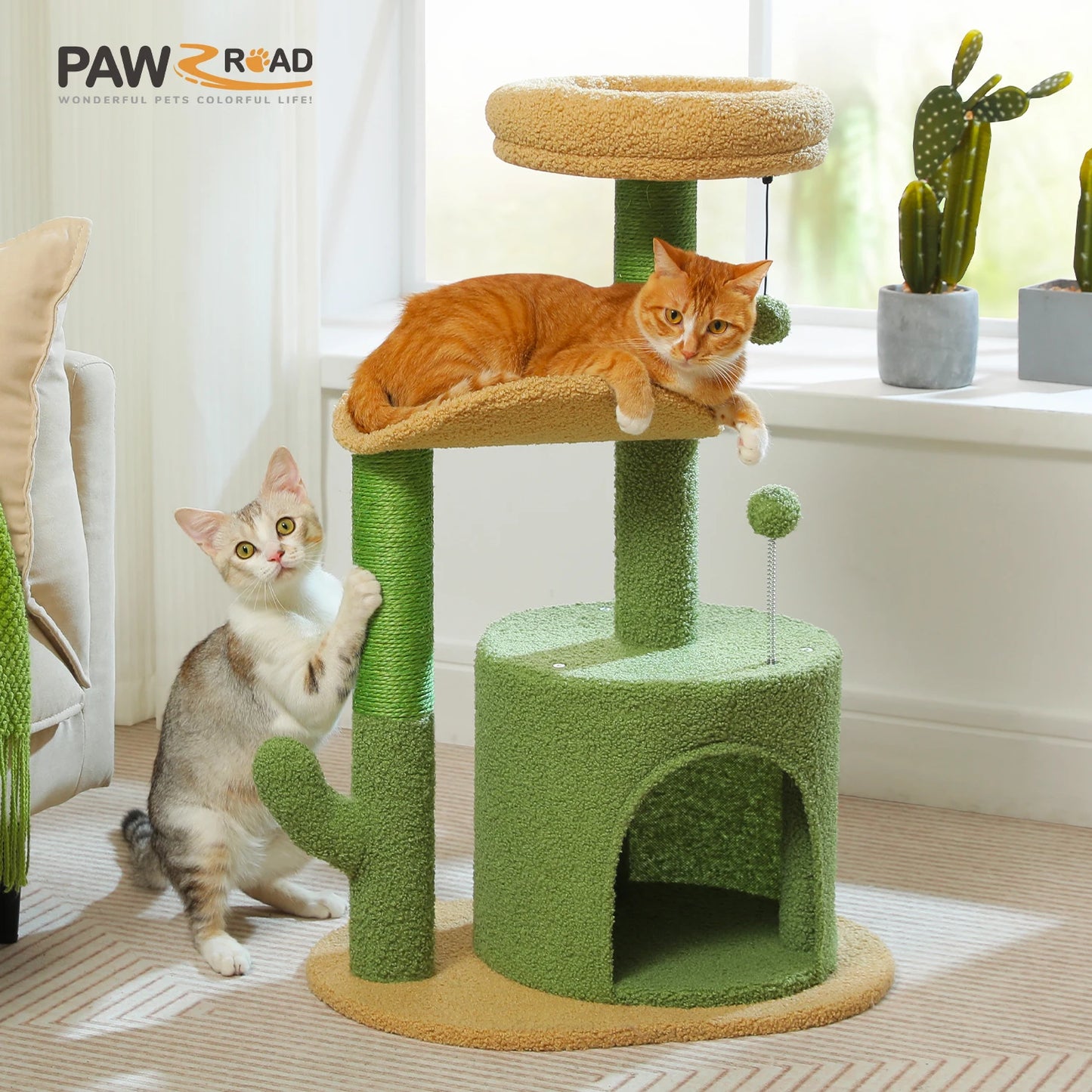 PEQULTICN Flower Cat Tree Indoor Cats Three Tier Tower