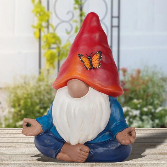 XMSJ Outdoor Meditating Gnome Statue Garden Decor