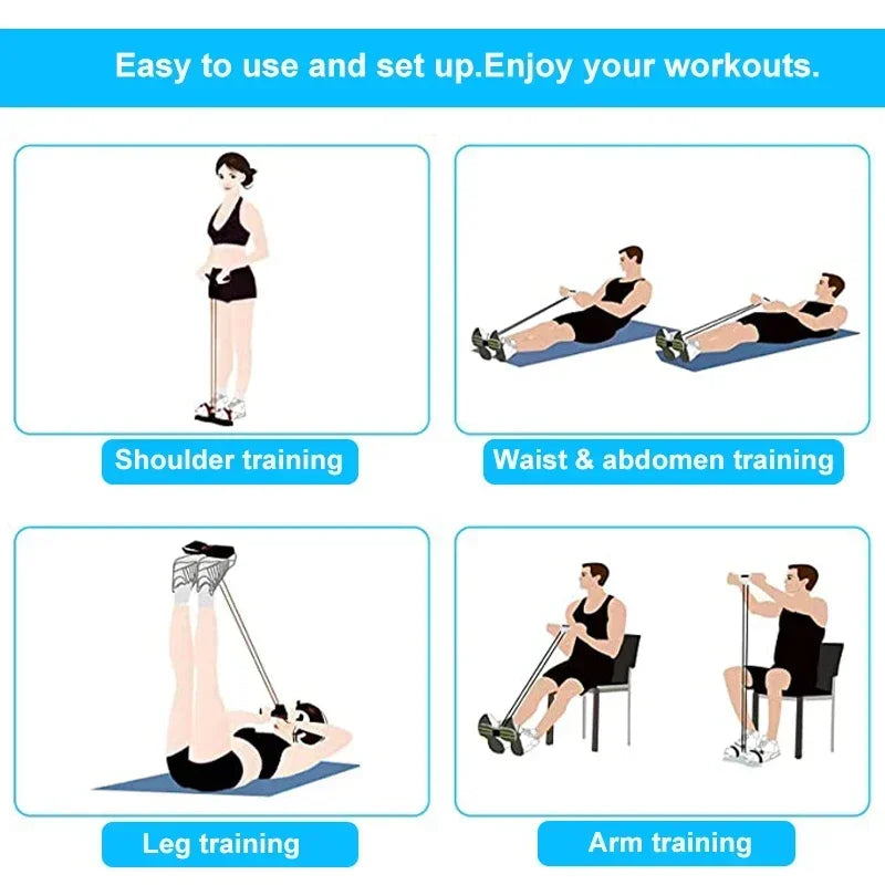 4 Tube Resistance Bands For Abdomen And Arm Training