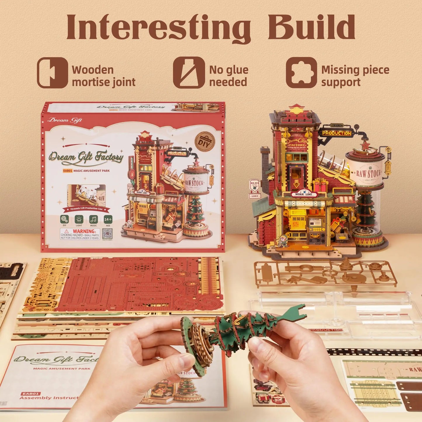 Robotime Rokr Dream Gift Factory 3D Wooden Puzzle Kit
