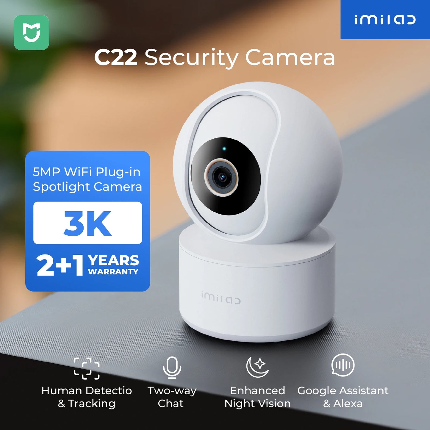 IMILAB Indoor WiFi 6 Baby Monitor With AI Night Vision