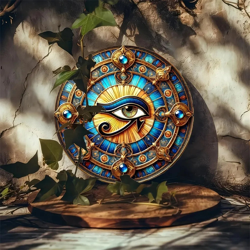 HELLOYOUNG Eye Of Horus Round Iron Wall Decor For Home