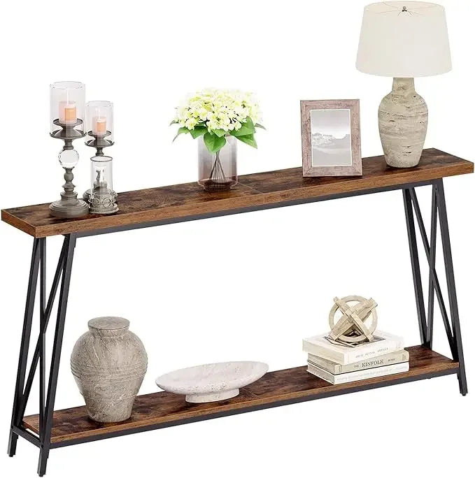XMSJ Industrial Console Table For Entryway And Hallway