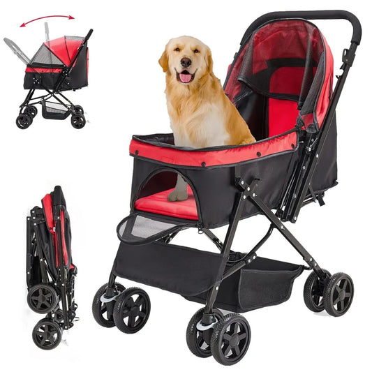 Dog Stroller For Cats And Dogs Convertible Compartment