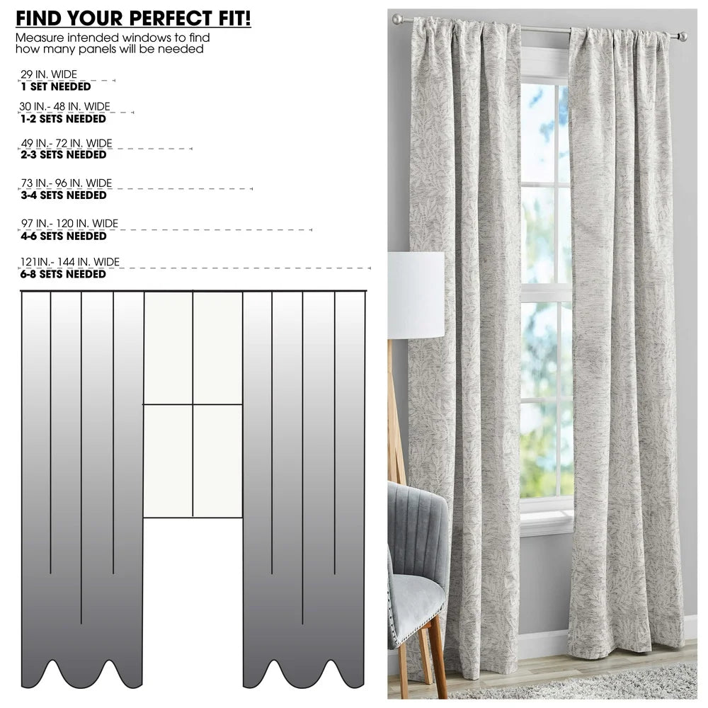 DUTRIEUX Room Darkening Jacquard Curtain Panel Set Privacy