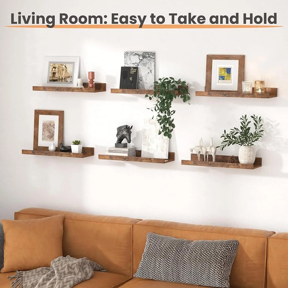 Hign Concerned Floating Wood Wall Shelves Rustic Set