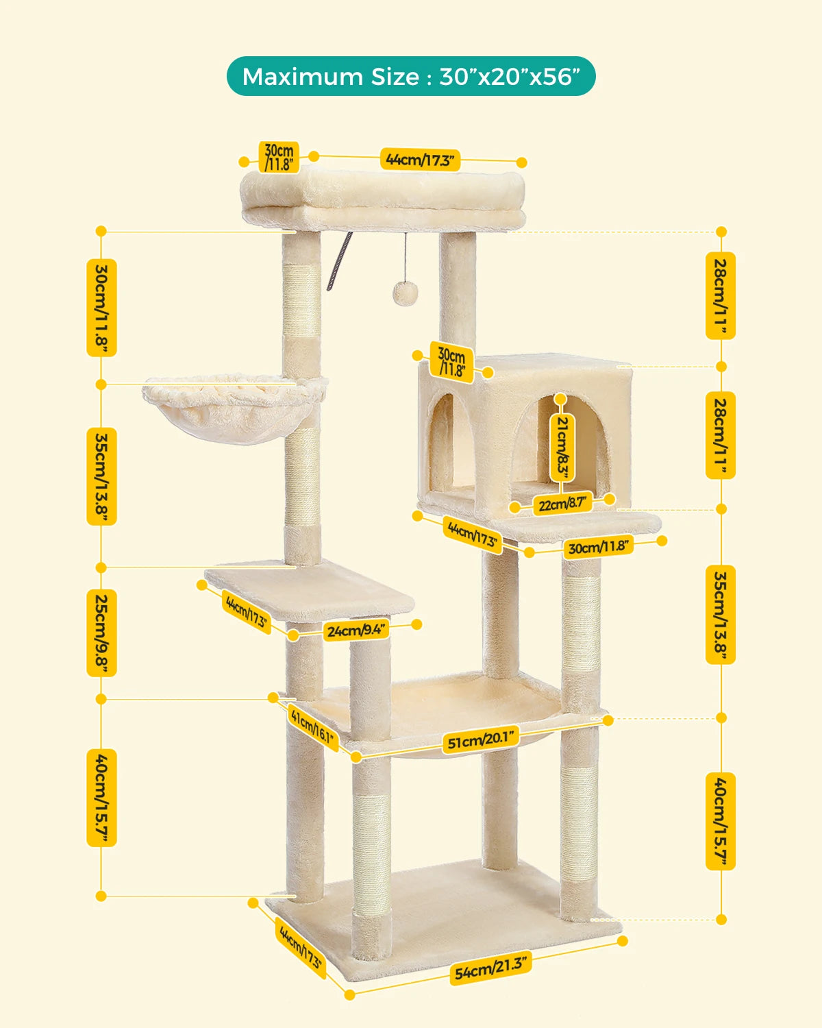 PAWZ Road Cat Tree Tower Multi Level Scratching Post Indoor