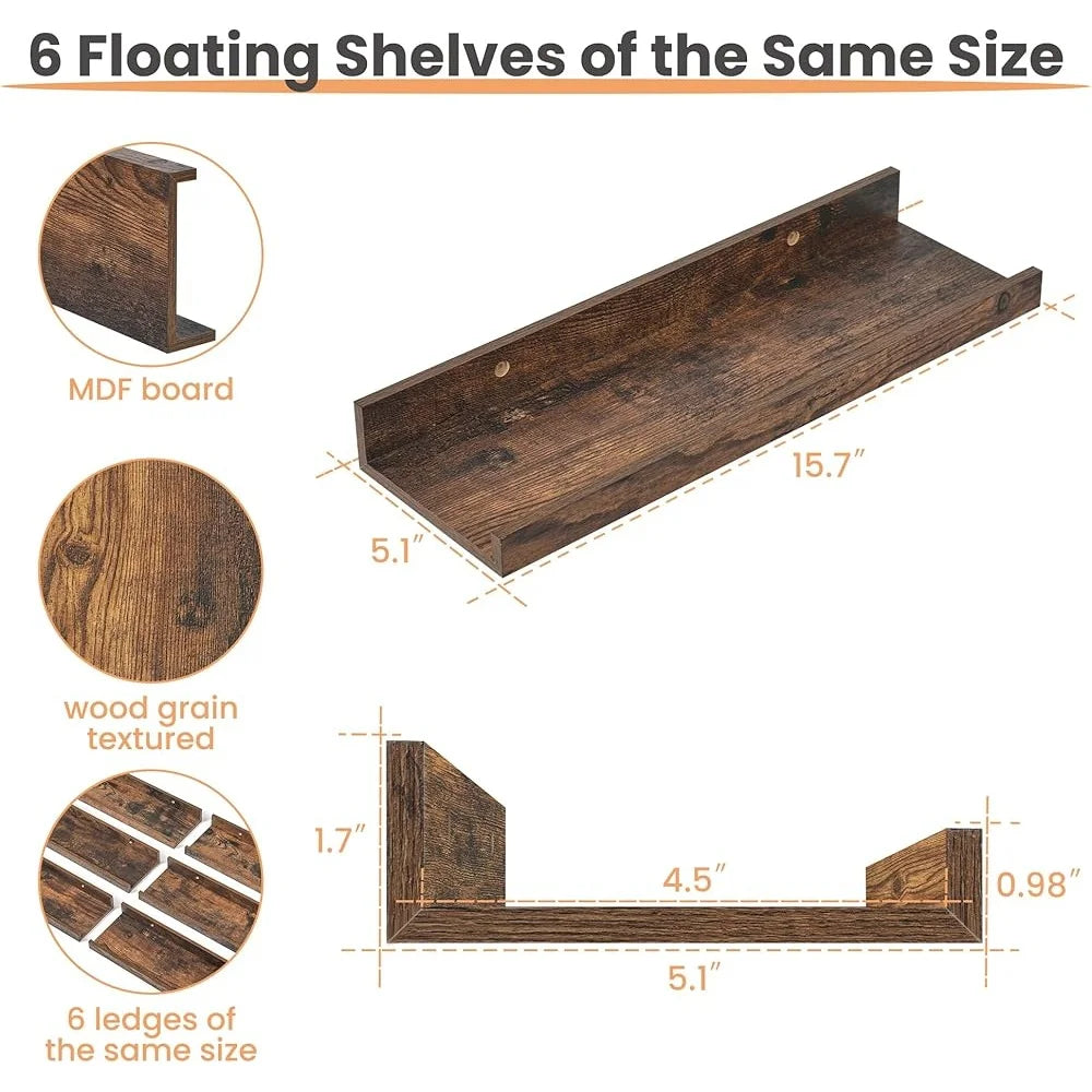 Hign Concerned Floating Wood Wall Shelves Rustic Set