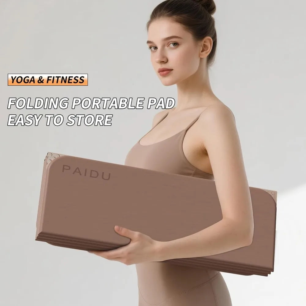 PAIDUT Non Slip Thick Foldable Yoga Mat TPE For Fitness