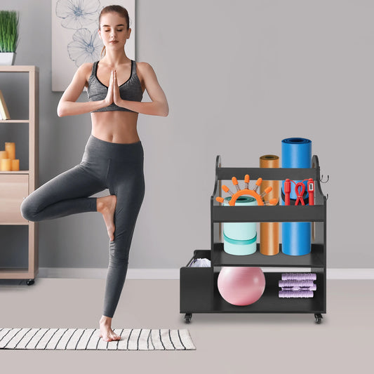 Home Gym Storage Rack Workout Equipment And Yoga Mat Holder