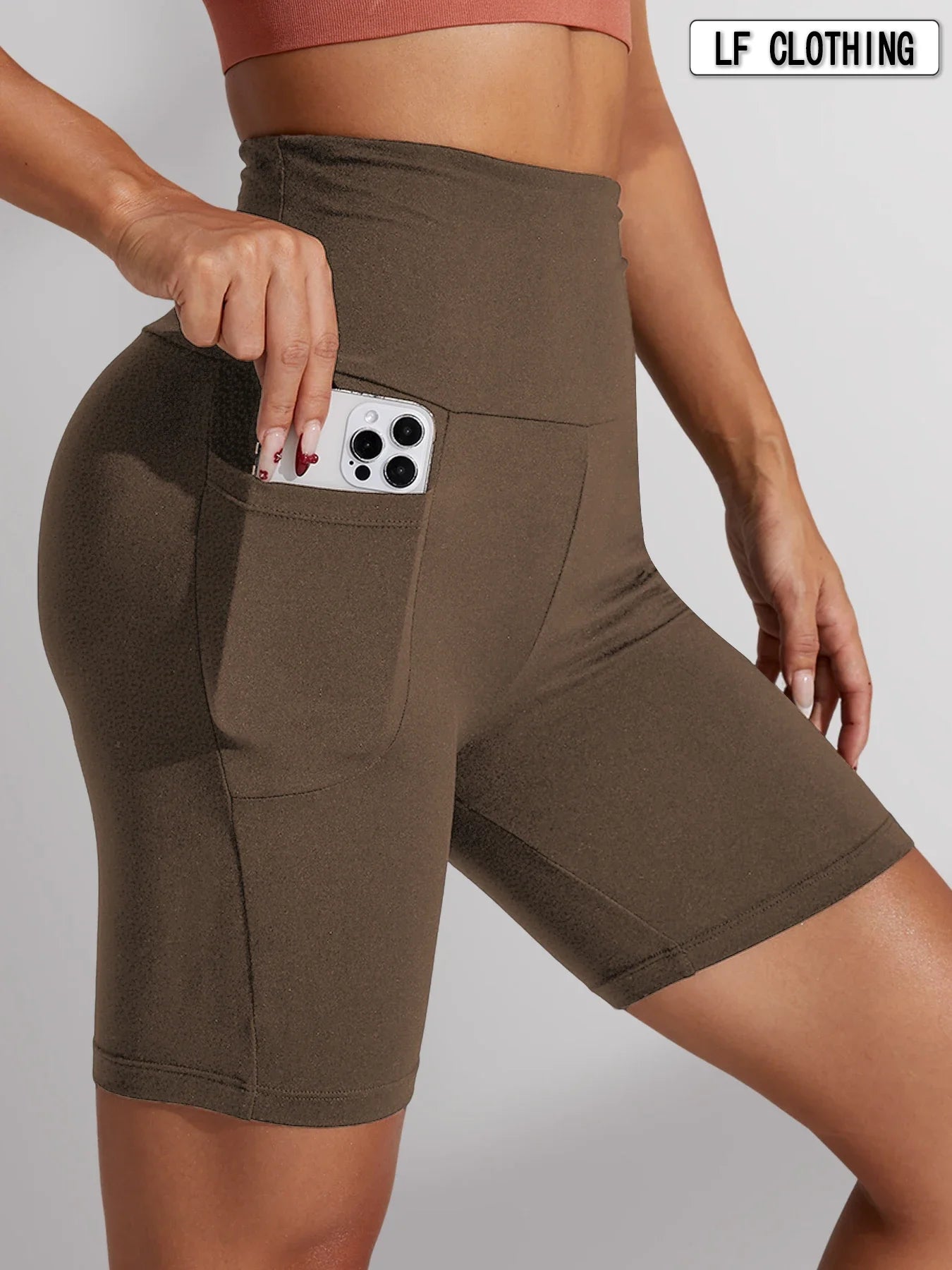 CN Biker Shorts Women High Waisted Athletic With Pockets