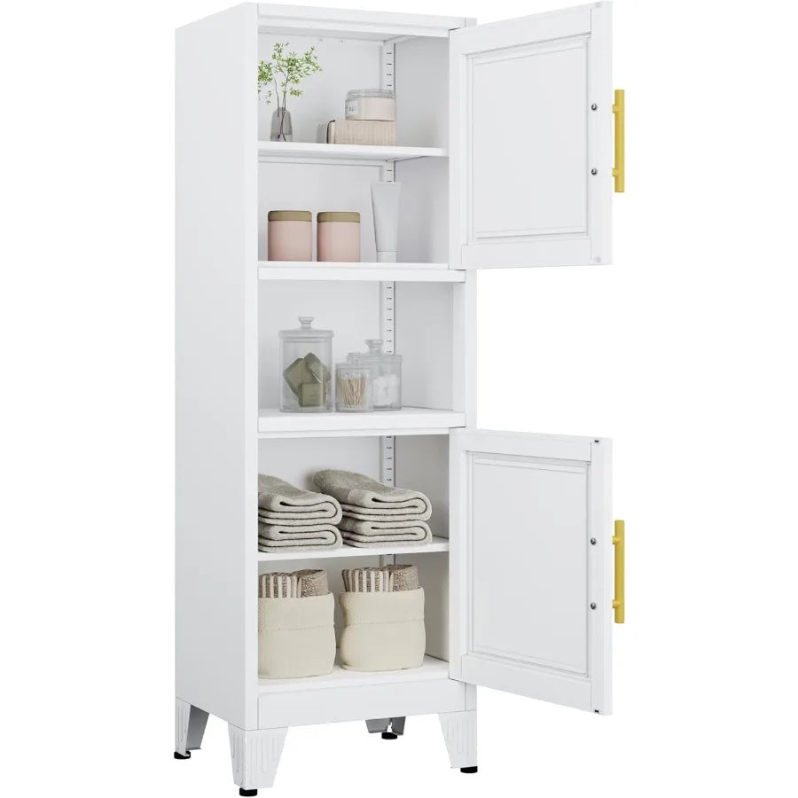 Hign-concerned Metal Bathroom Storage Cabinet With Adjustable Shelves