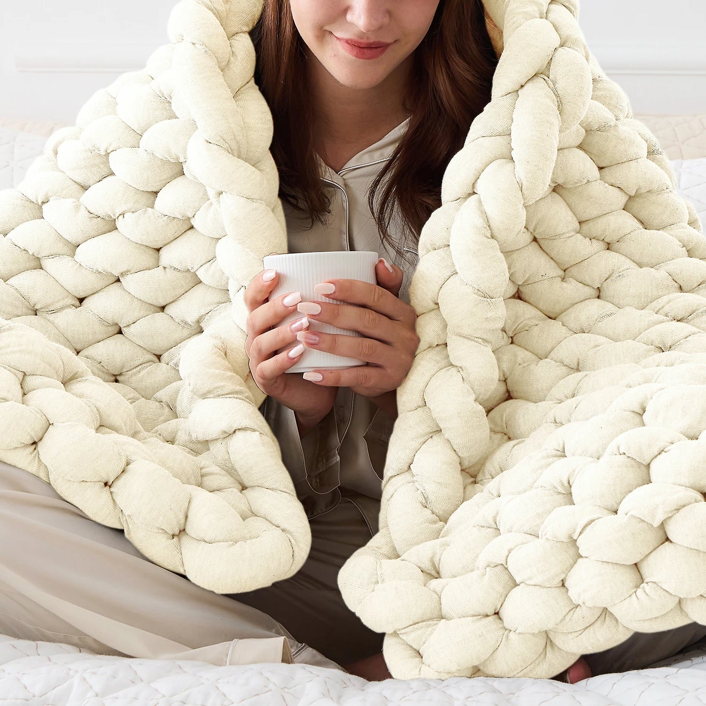 Simple Opulence Chunky Knit Weighted Blanket For Adults