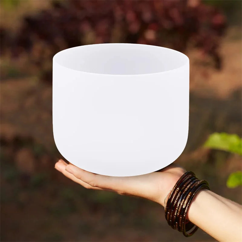 Hign Concerned Frosted Quartz Heart Chakra Singing Bowl