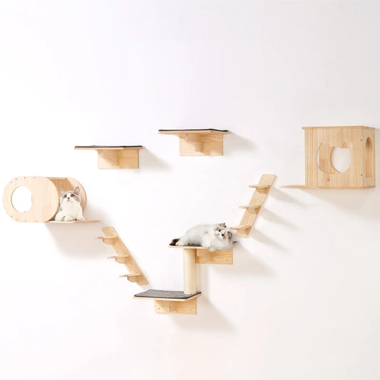 SucceBuy Wall Mounted Cat Shelves and Perches