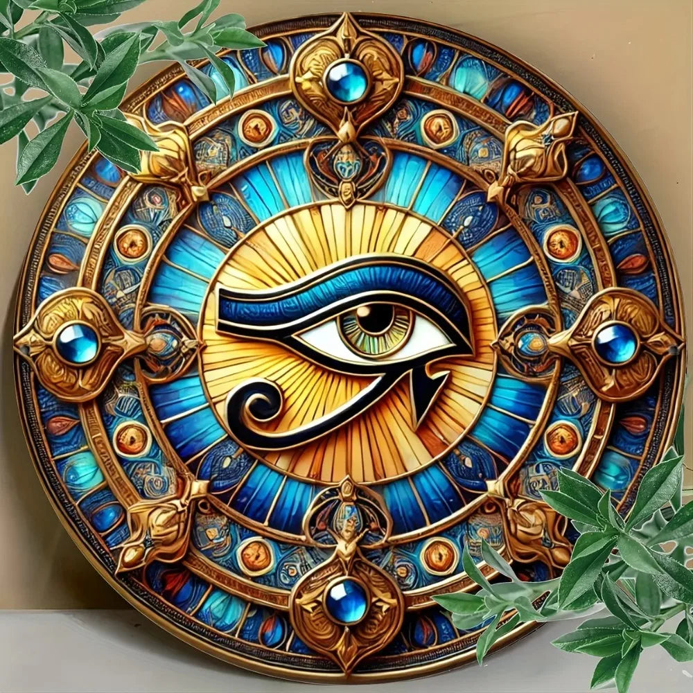HELLOYOUNG Eye Of Horus Round Iron Wall Decor For Home