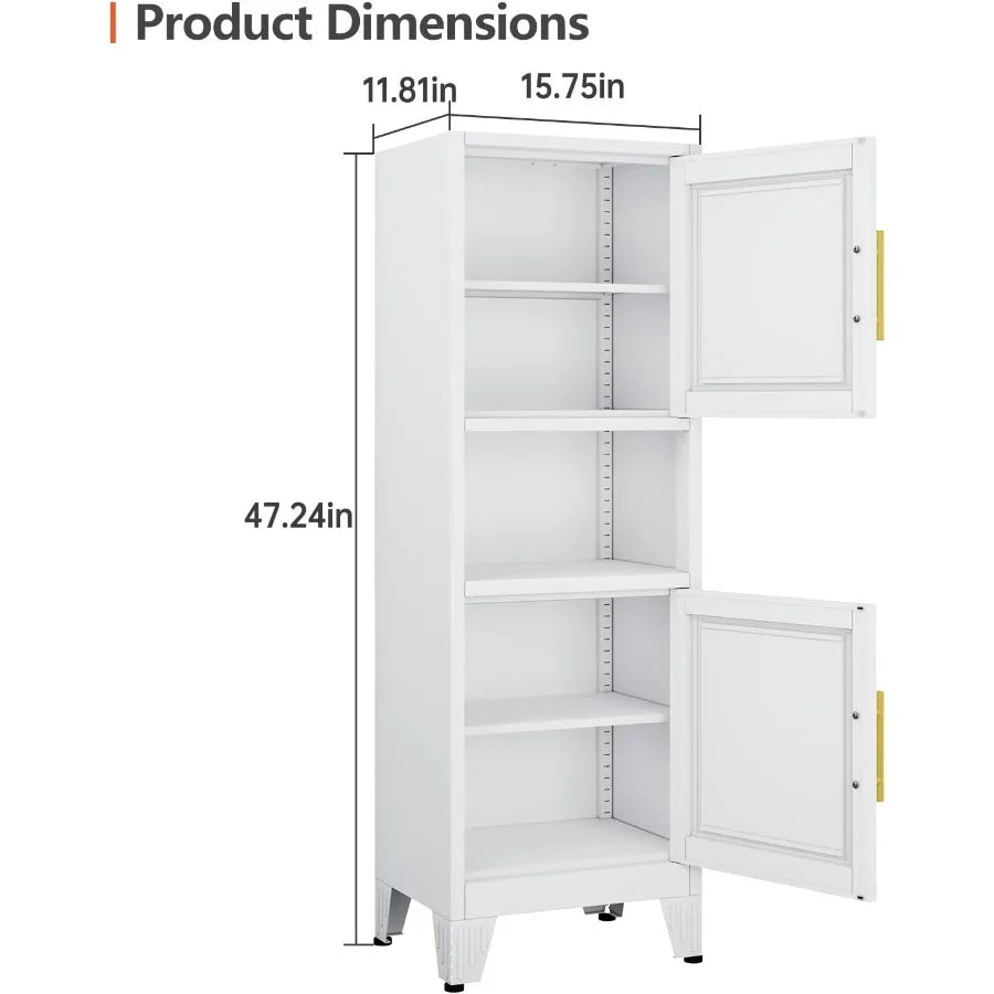 Hign-concerned Metal Bathroom Storage Cabinet With Adjustable Shelves