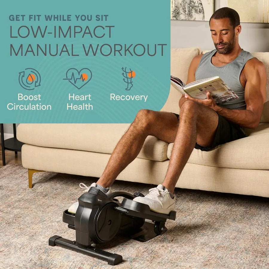 Under Desk Elliptical Exercise Machine – Mini Bike Elliptical for Low Impact Leg & Arm Movement – Quiet Magnetic Resistance, LCD