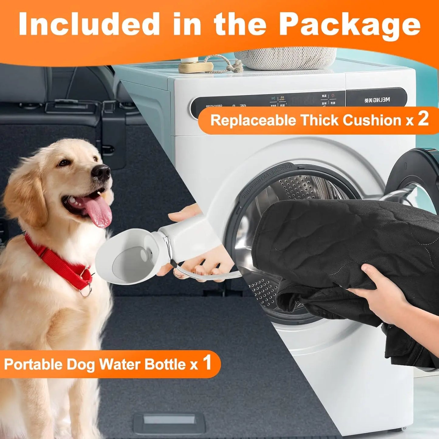 Wedyvko Waterproof Dog Car Hammock Seat Cover