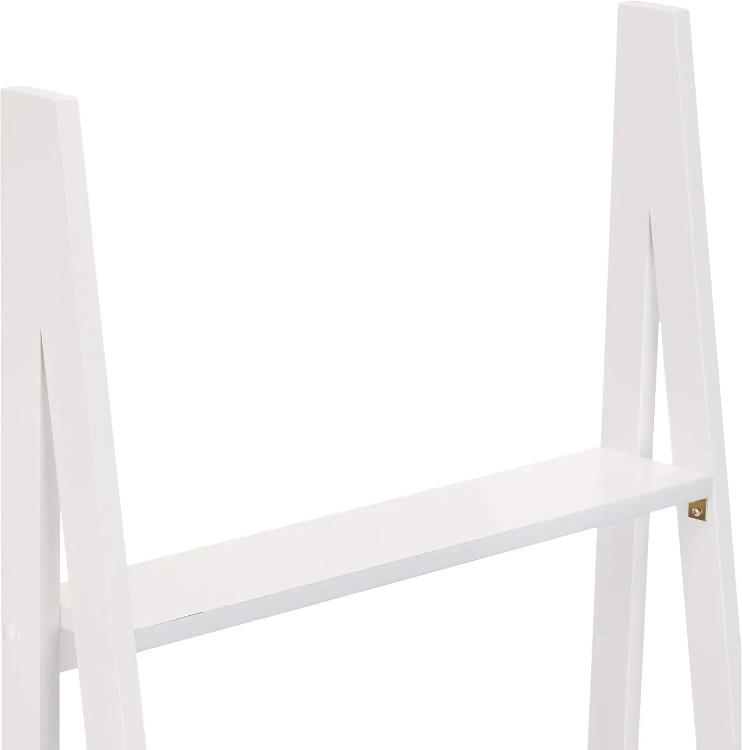 XMSJ Ladder Bookshelf Organizer Five Tier Rubberwood