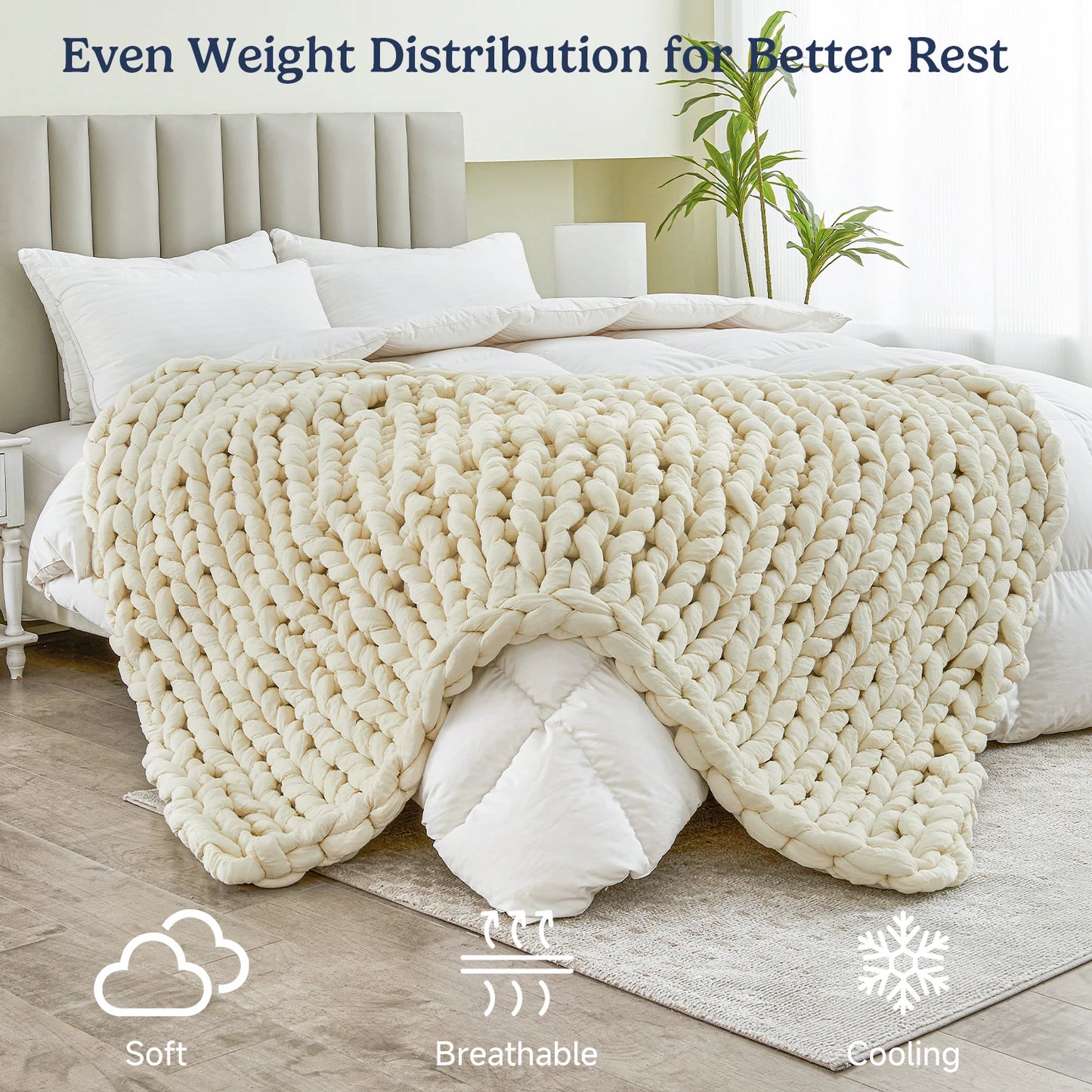 Simple Opulence Chunky Knit Weighted Blanket For Adults