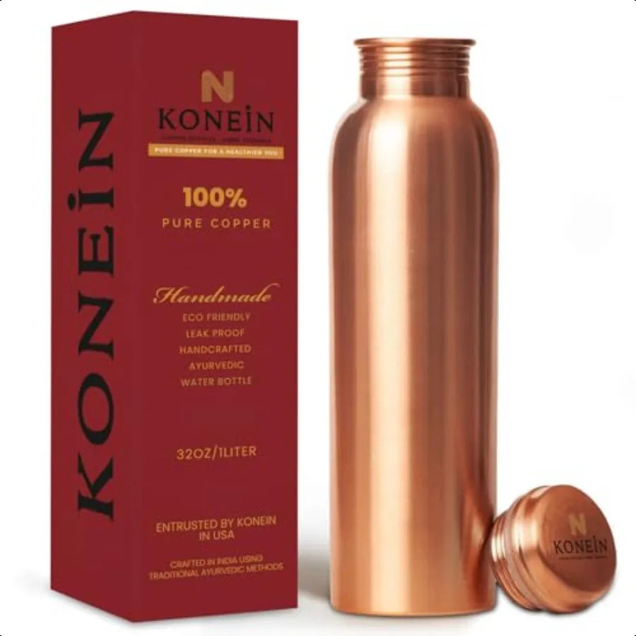Copper Water Bottle Plain Classic Finish For Drinking Water