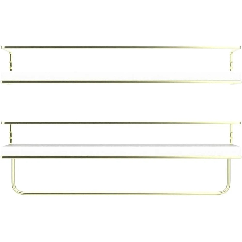 Hign Concerned Floating Wall Shelves With Towel Rack